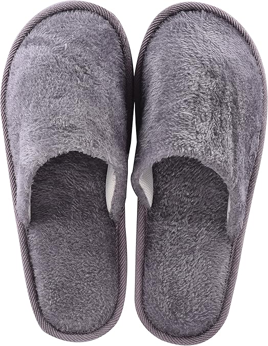 Amazon.com | House Spa Slippers Closed Toe Hotel Travel Home Guest Slip On Grey | Slippers