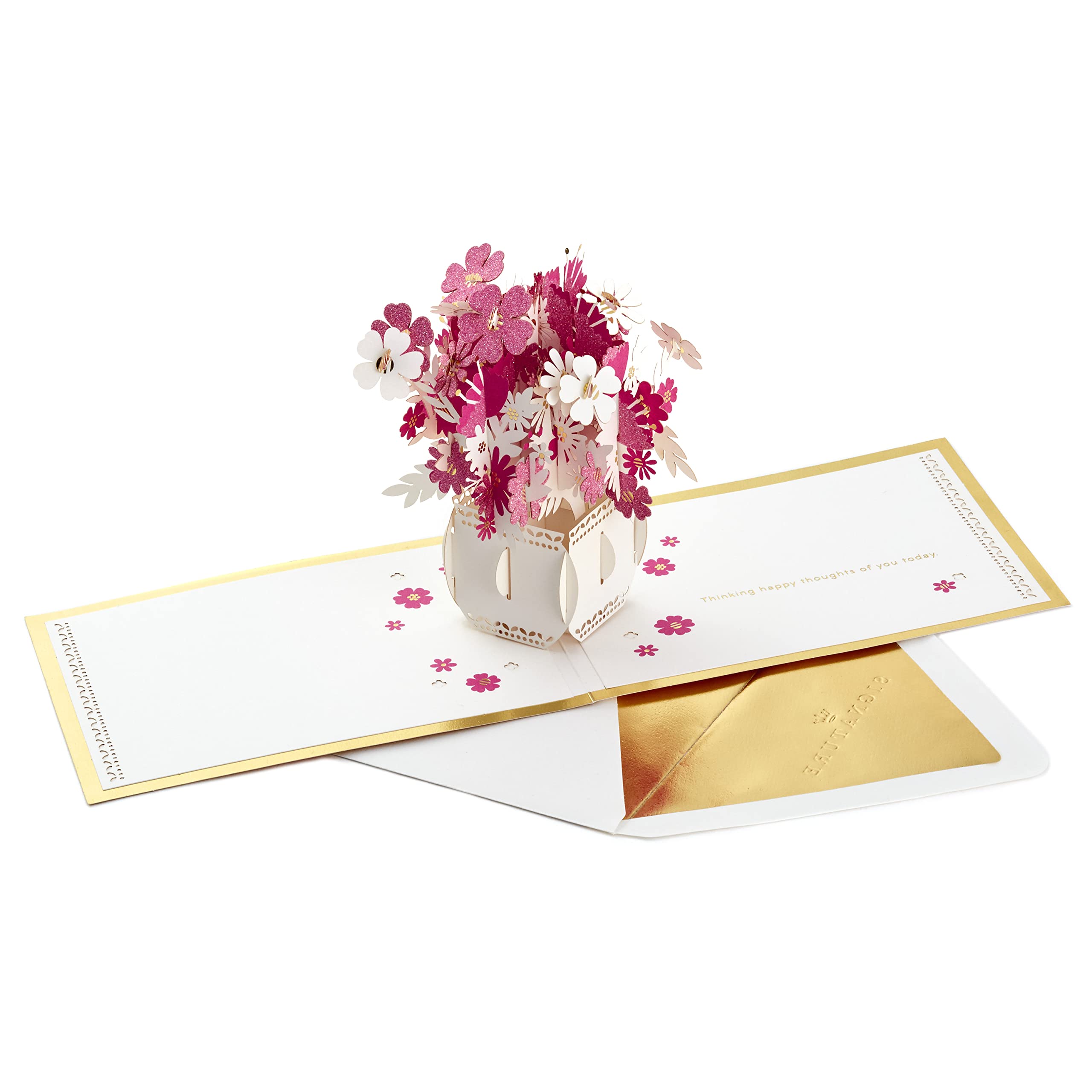 Hallmark Signature Paper Wonder Pop Up Card, Happy Thoughts Bouquet (Nurses Day Card, Teacher Appreciation, Healthcare Worker Gift) (1299RZH1135)