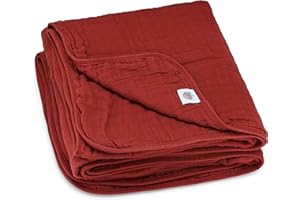 PARKER BABY CO. Parker Baby Muslin Blanket | 100% Soft Cotton Toddler Quilt & Baby Muslin Swaddle | Gender Neutral Design 47" x 47" Blanket