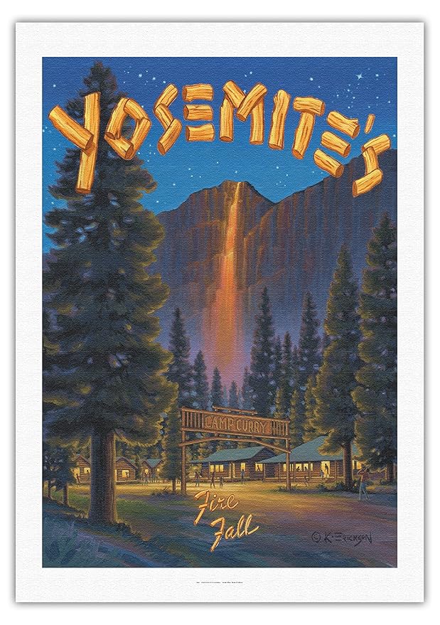 Amazon Com Pacifica Island Art Yosemite S Fire Fall Camp Curry