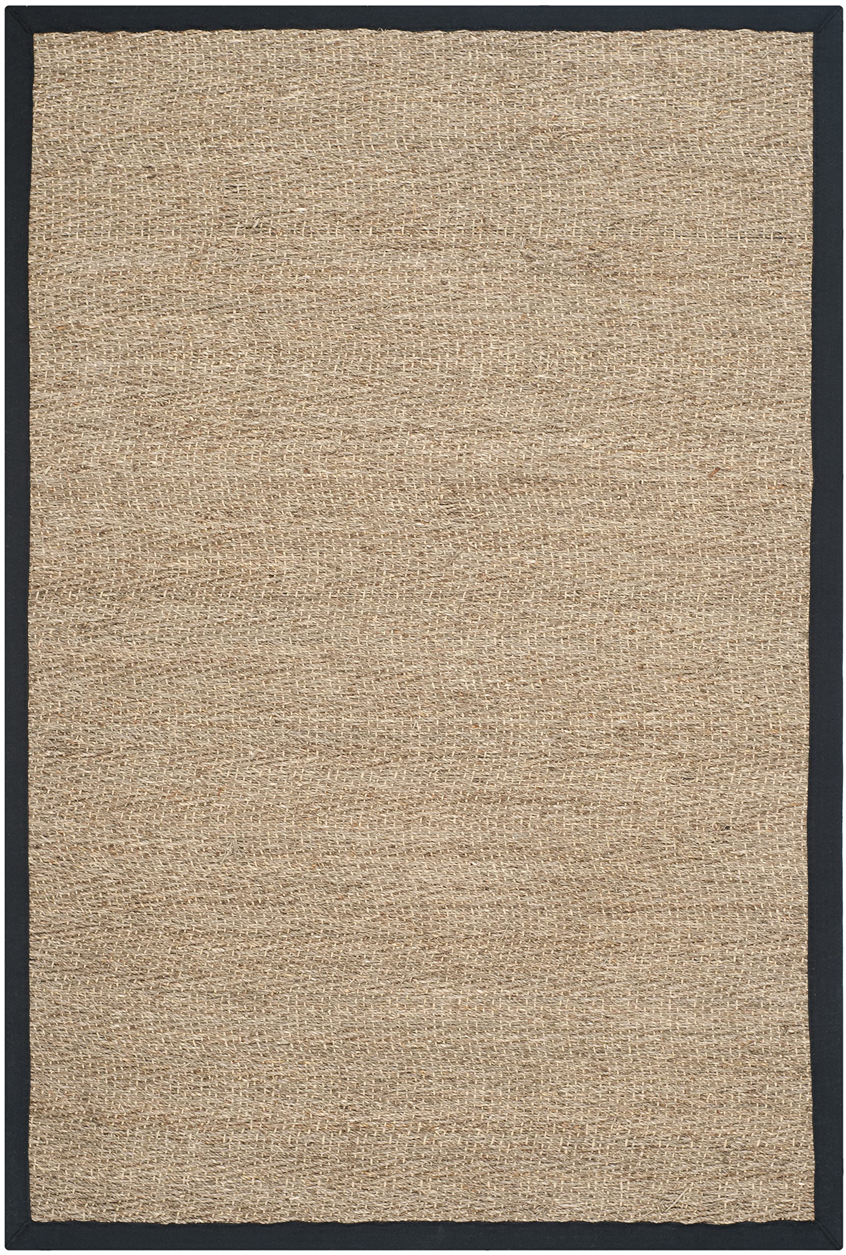 Safavieh Natural Fiber Rug for Living Room, Dining Room, Bedroom - Natural Fiber Collection, Short Pile, in Natural and Black, 61 X 91 cm
