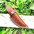 7" long custom handmade leather sheath fits up to 4"—4.5" cutting blade knife