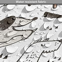 Lunarable Dogs Fabric by The Yard, Print with
