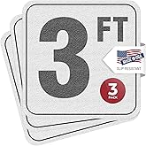 Aquatic Custom Tile, 3FT Pool Depth Markers, 6x6 Inches Vinyl Pool Stickers, Swimming Pool Number Markers, Pool Safety Signage, Adhesive Pool Depth Markers STICKERS for Decks, MADE IN USA - (3 Pack)