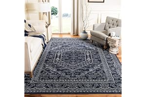 SAFAVIEH Adirondack Collection Area Rug - 8' x 10', Navy & Ivory, Oriental Medallion Design, Non-Shedding & Easy Care, Ideal for High Traffic Areas in Living Room, Bedroom (ADR108N)