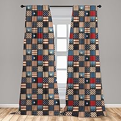 Lunarable United States Window Curtains, American
