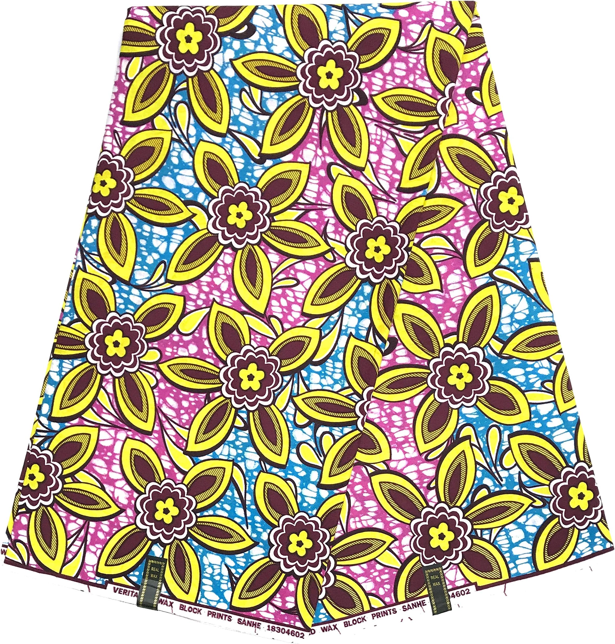 African Fabric loincloth Wax Type Java Collection Super ciree 6 Yards Print 100% Cotton Canvas
