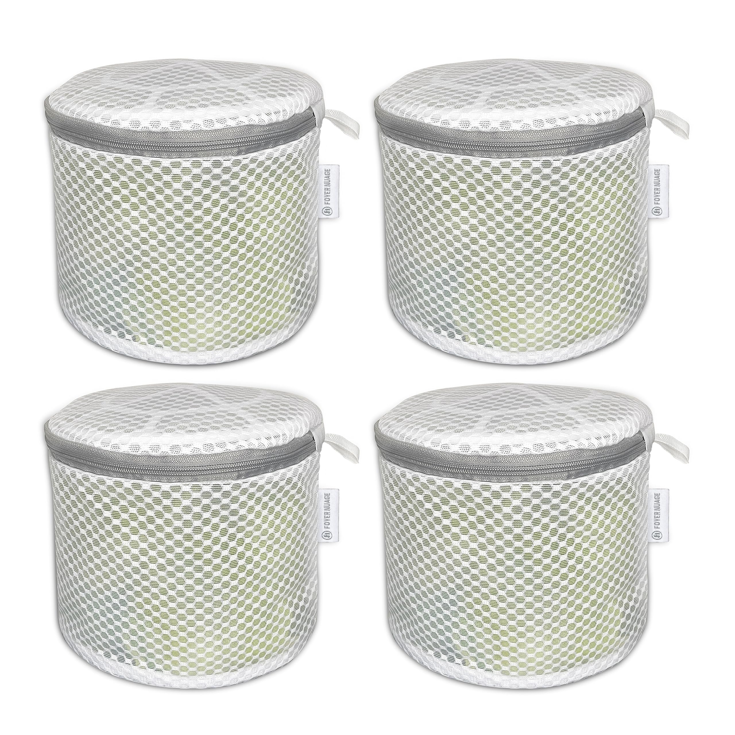 4PCS Honeycomb Mesh Laundry Bags for Delicates with Zipper, Clothing Washing Bags for Underware, Lingerie,Bra, Stocking, Socks, Extra Strong, to Provide Better Protection(4Bra))
