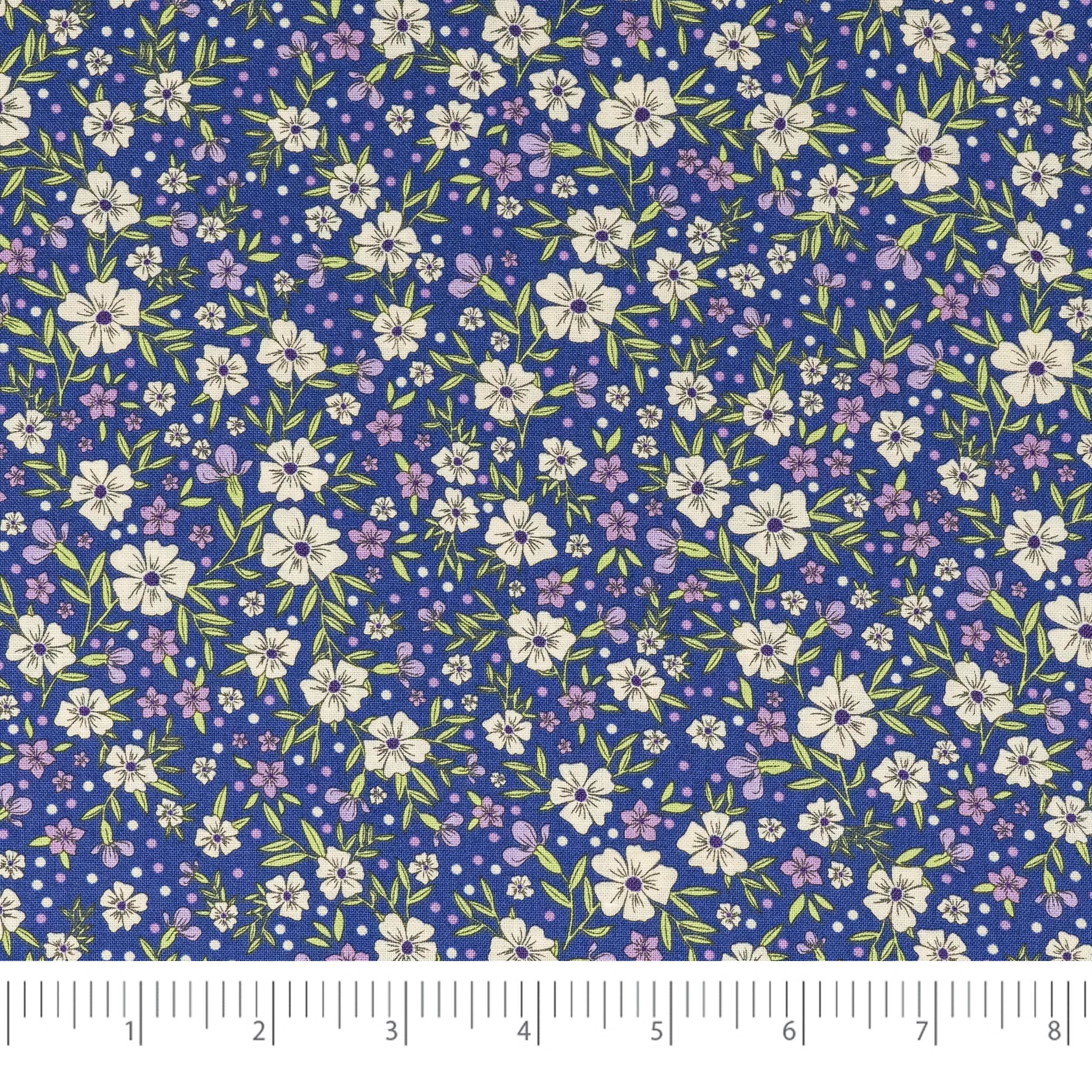 Singer Print Fabric, 100% Cotton, Purple Packed Floral, Cut by The Yard