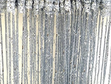 Silver Glitter String Curtains Amazon Co Uk Kitchen Home