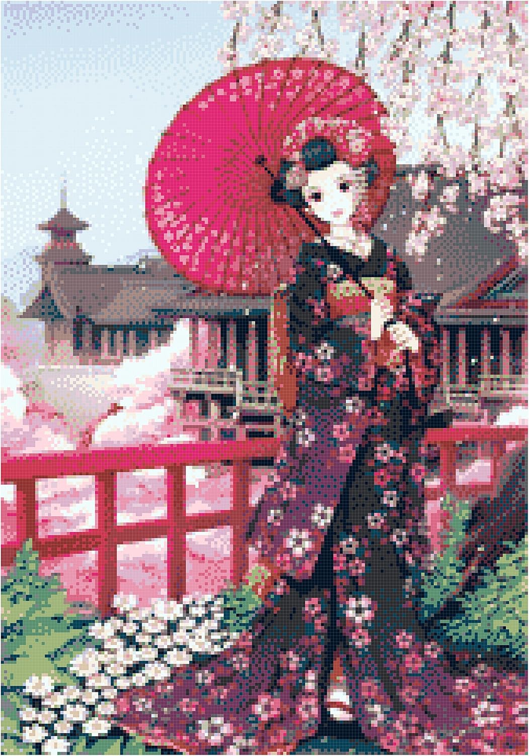 geisha girl cross stitch kit