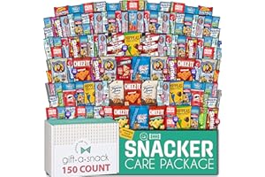NUT CRAVINGS Gift A Snack - Halloween Trick or Treats Snack Box Care Package Variety Pack + Greeting Card (150 Count) Birthday Sweet Treats Gift Basket, Candies Chips Crackers Bars, Food Assortments Variety
