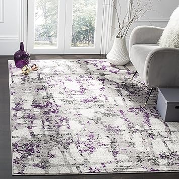 Amazon Com Safavieh Skyler Collection Sky193r Modern Contemporary Abstract Area Rug 8 X 10 Grey Purple Furniture Decor