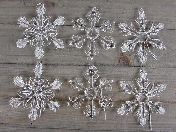 6 fiocchi di neve in vetro da appendere per albero di Natale: Amazon.it