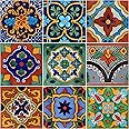 9 Mexican Tiles 4"x 4" Hand Painted Talavera F- 40