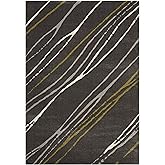 SAFAVIEH Porcello Collection Area Rug - 5'3" x 7'7", Dark Grey, Modern Abstract Design, Non-Shedding & Easy Care, Ideal for H