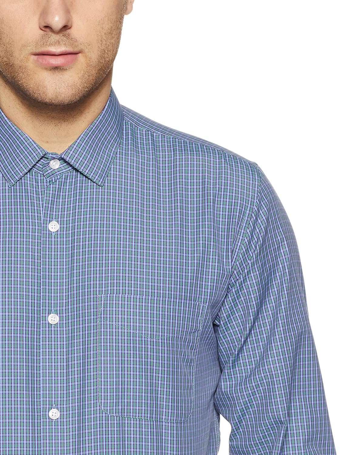 peter england men's solid slim fit formal shirt