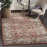 SAFAVIEH Bijar Collection Area Rug - 6'7" x 9', Red & Royal, Traditional Oriental Distressed Design, Non-Shedding & Easy Care