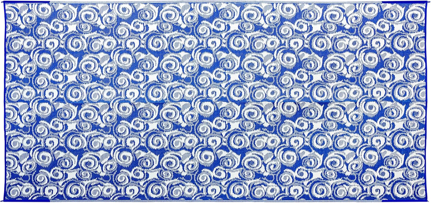 Amazon Com Camco 42841 Swirl Awning Leisure Mat Blue 8 X 16 Automotive