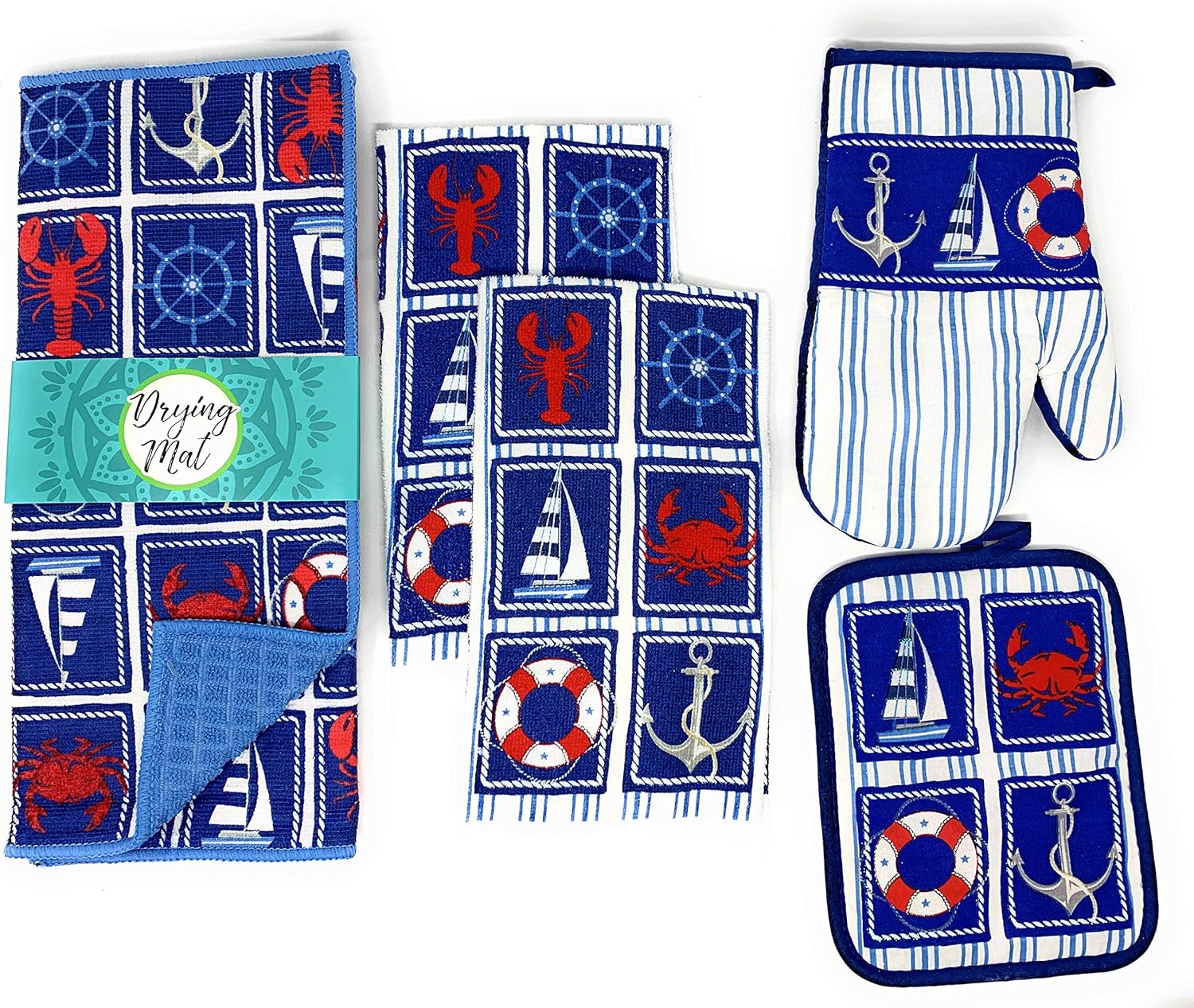 Coastal Living Seascapes Kitchen Dish Towels Potholder Oven