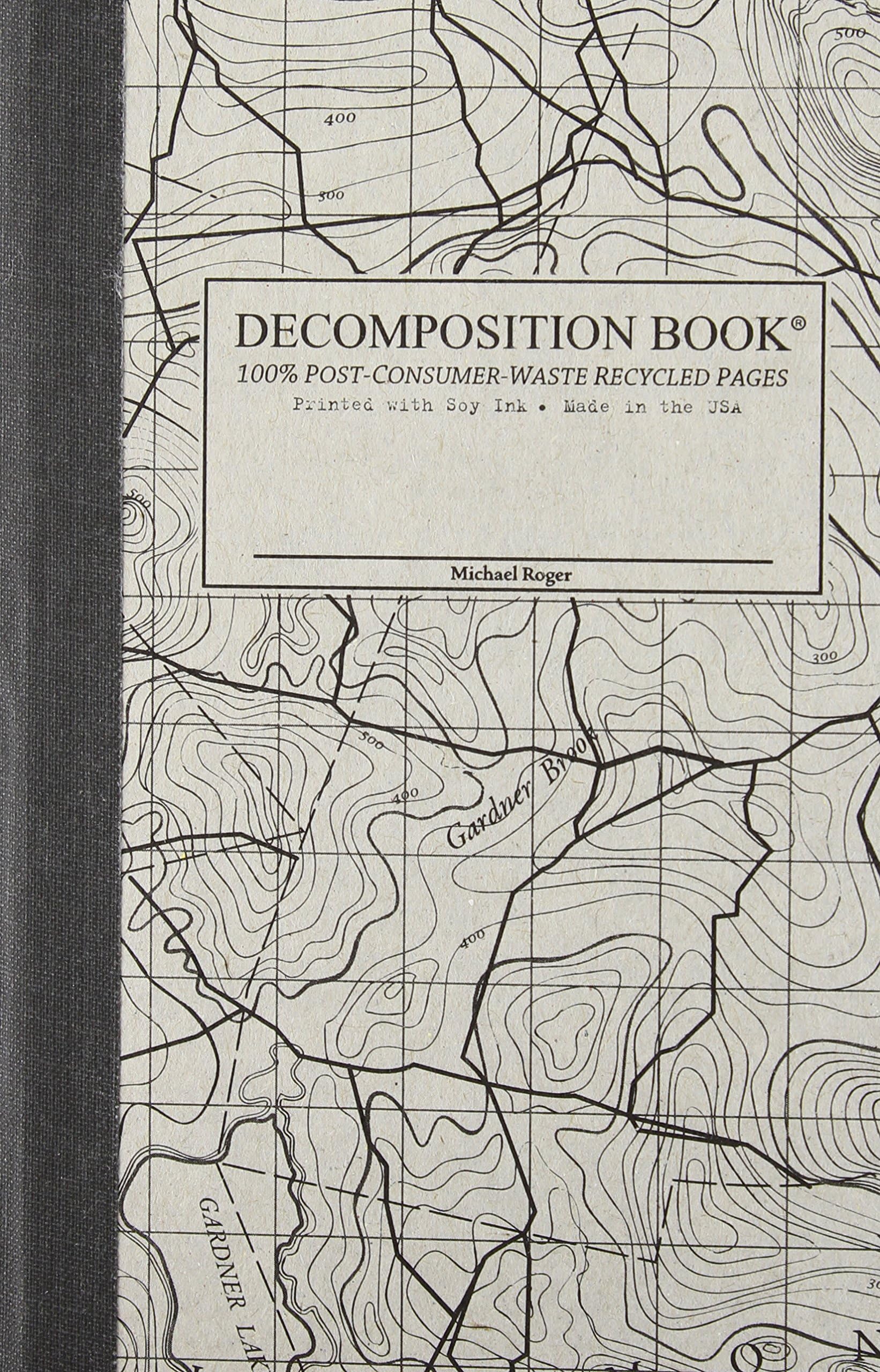 Topographical Map Pocket Sized Decomposition Book: Grid-ruled Composition Notebook With 100% Post-consumer-waste Recycled Pages