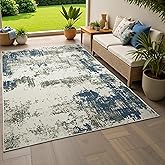 Oriental Weavers Torrey Indoor/Outdoor Rug - 140H1-6'7" x 9'2" - in Light Grey/Blue - Modern Style, Water, Stain and Fade Res