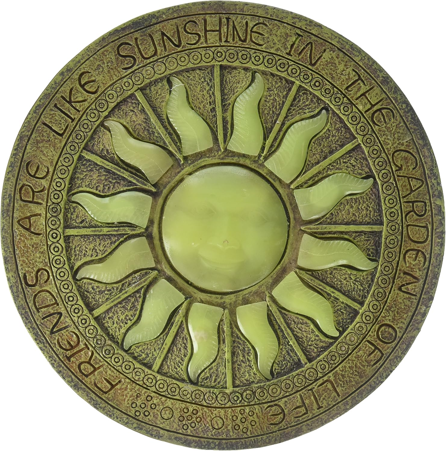 Plow & Hearth Solar Sun Glow-in-The-Dark Garden Stepping Stone - 10 Dia