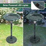 GardenKraft 17430 Bird Bath with Solar Light Verdigris 80x43cm view 6