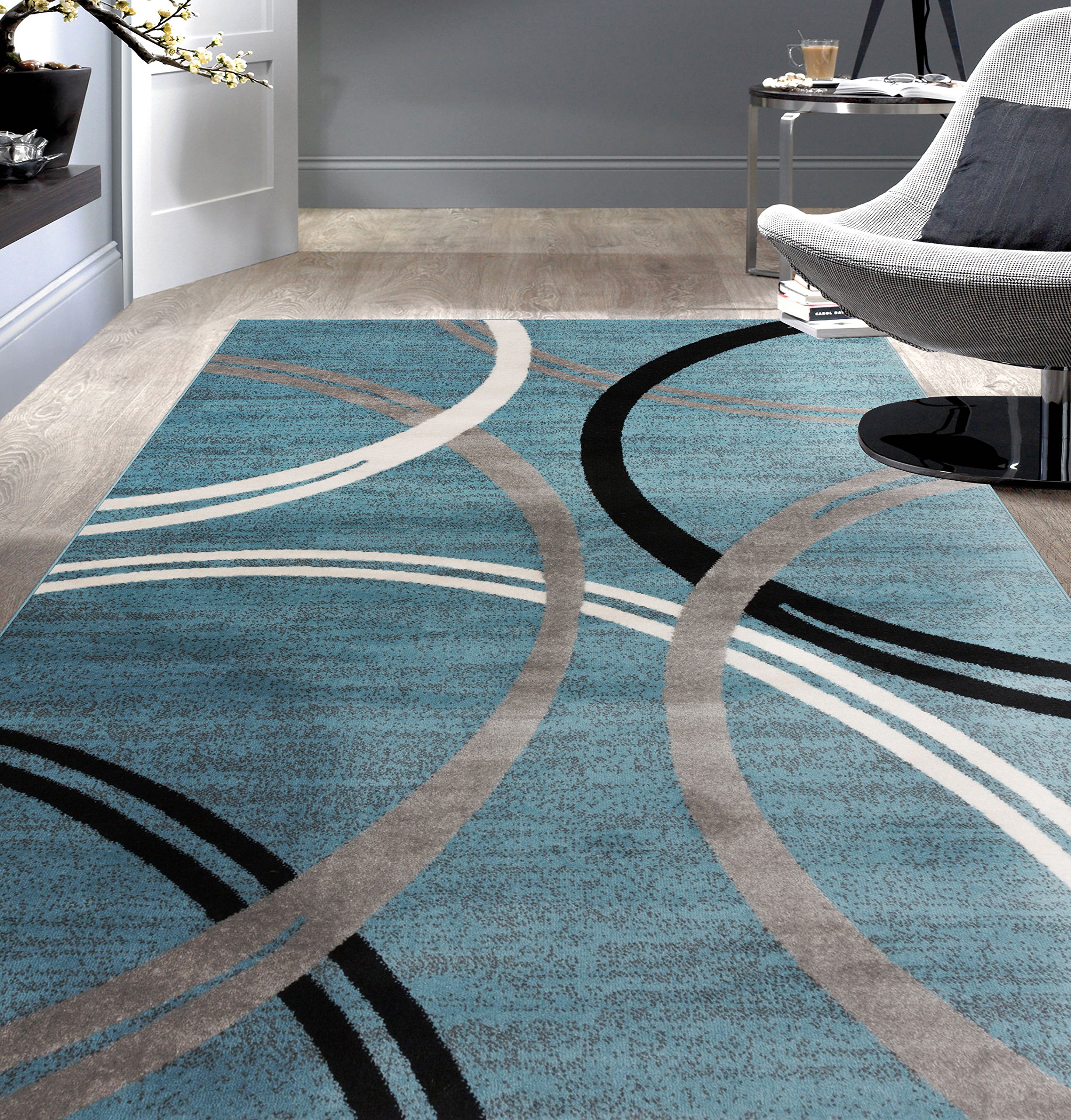 Rugshop Modern Wavy Circles Design Area Rug 5' 3
