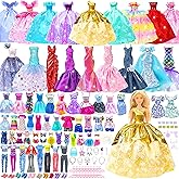 Style Shine Doll Clothes and Accessories Set, Wedding Gowns, Evening Dresses, Fashion Dresses, Casual Outfits Top and Pant, Swimsuit Bikini, Hangers, Shoes and Accessories Toys for Girl Birthday Gift