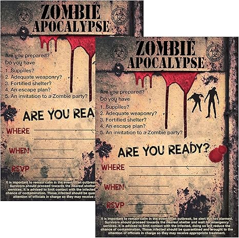 Amazon Com Zombie Party Supplies And Decorations Invitations 12