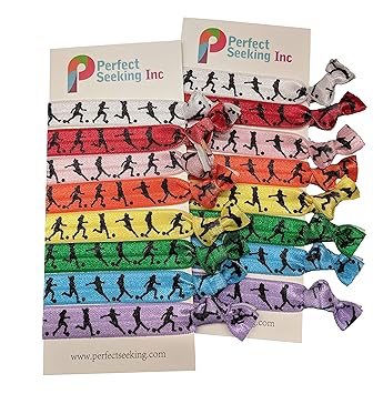 Amazon Com Soccer Player Silhouettes Hair Elastics Ribbon Ties
