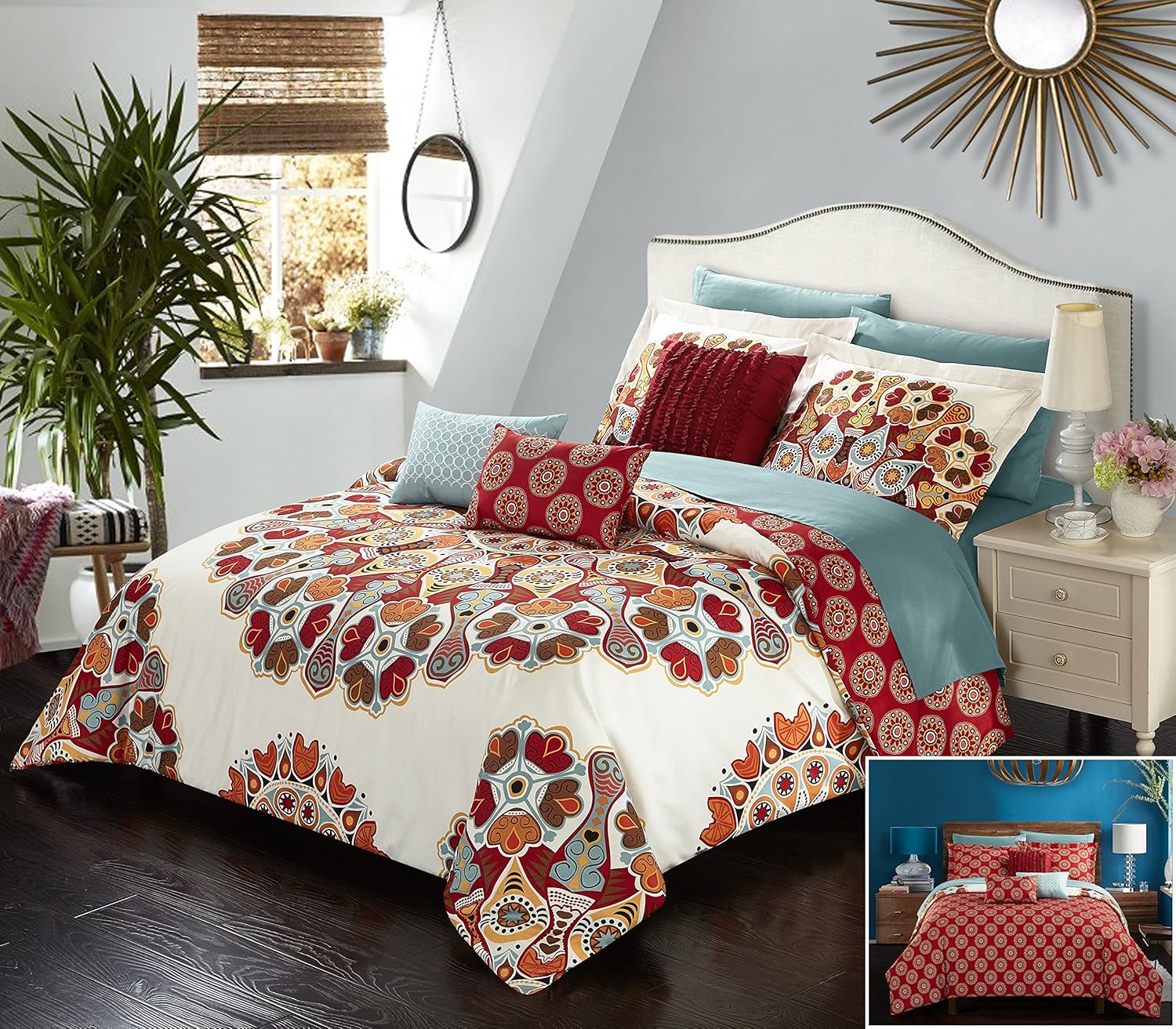 Check Tartan Pattern Red White Teal Aqua 4 Piece Boys Blue ...
