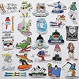 50Pcs Funny Ski Stickers Ski Helmet Decals Cool