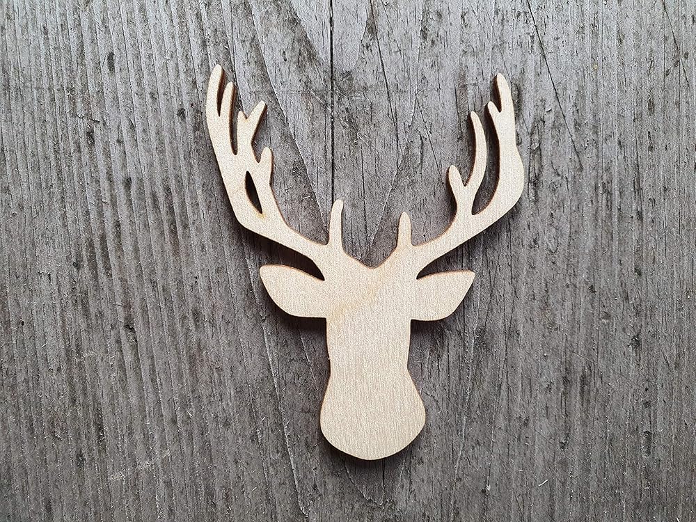 Unfinished wood shapes Deer head shape, Deer cutout
