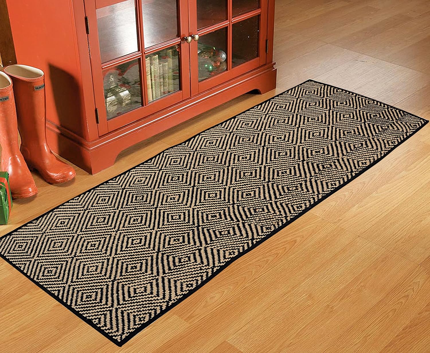 Buy Saral Home Modern Diamond Design Anti Skid Jute & Cotton Runner