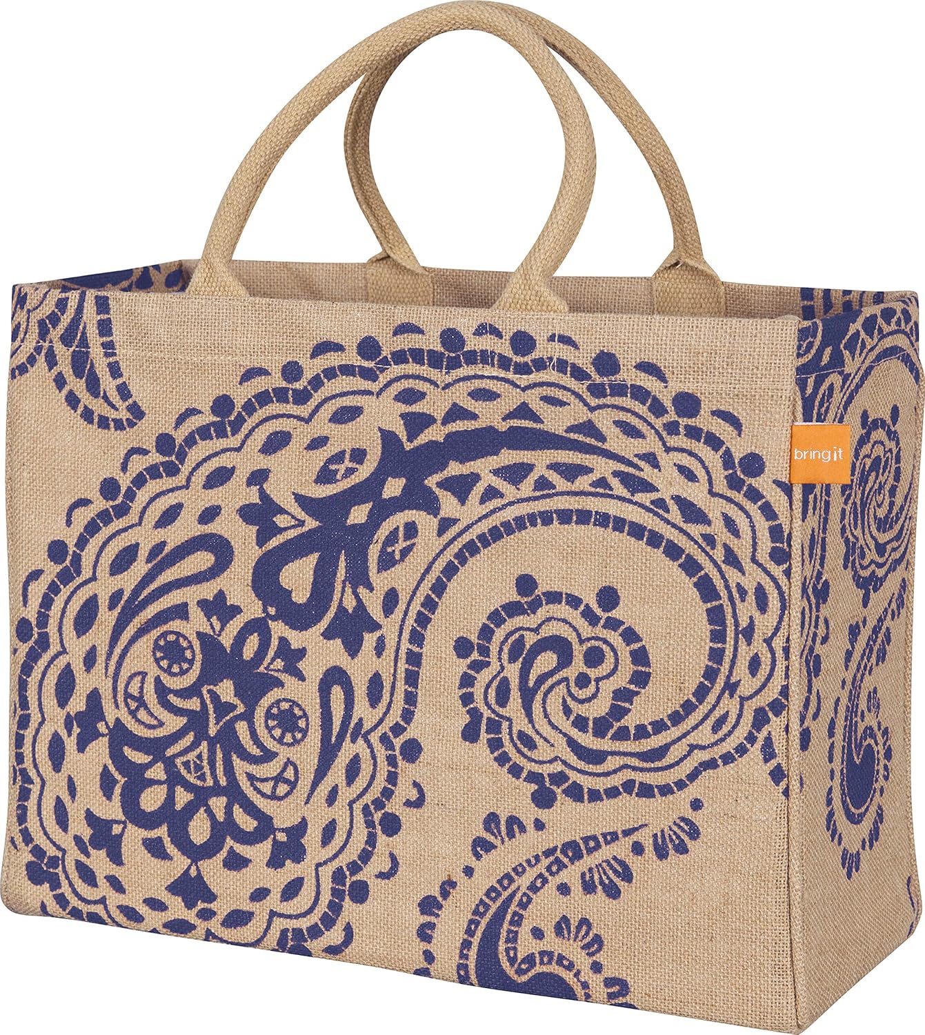 paisley print tote bag