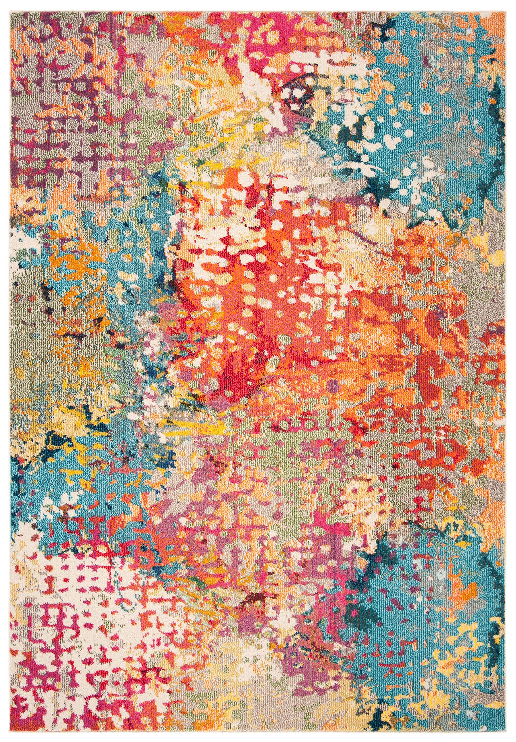 Safavieh Modern Chic Indoor Woven Accent Area Rug, Madison Collection, MAD429, in Ivory/Multi, 61 X 91 cm for Living Room, Bedroom or Any Indoor Space