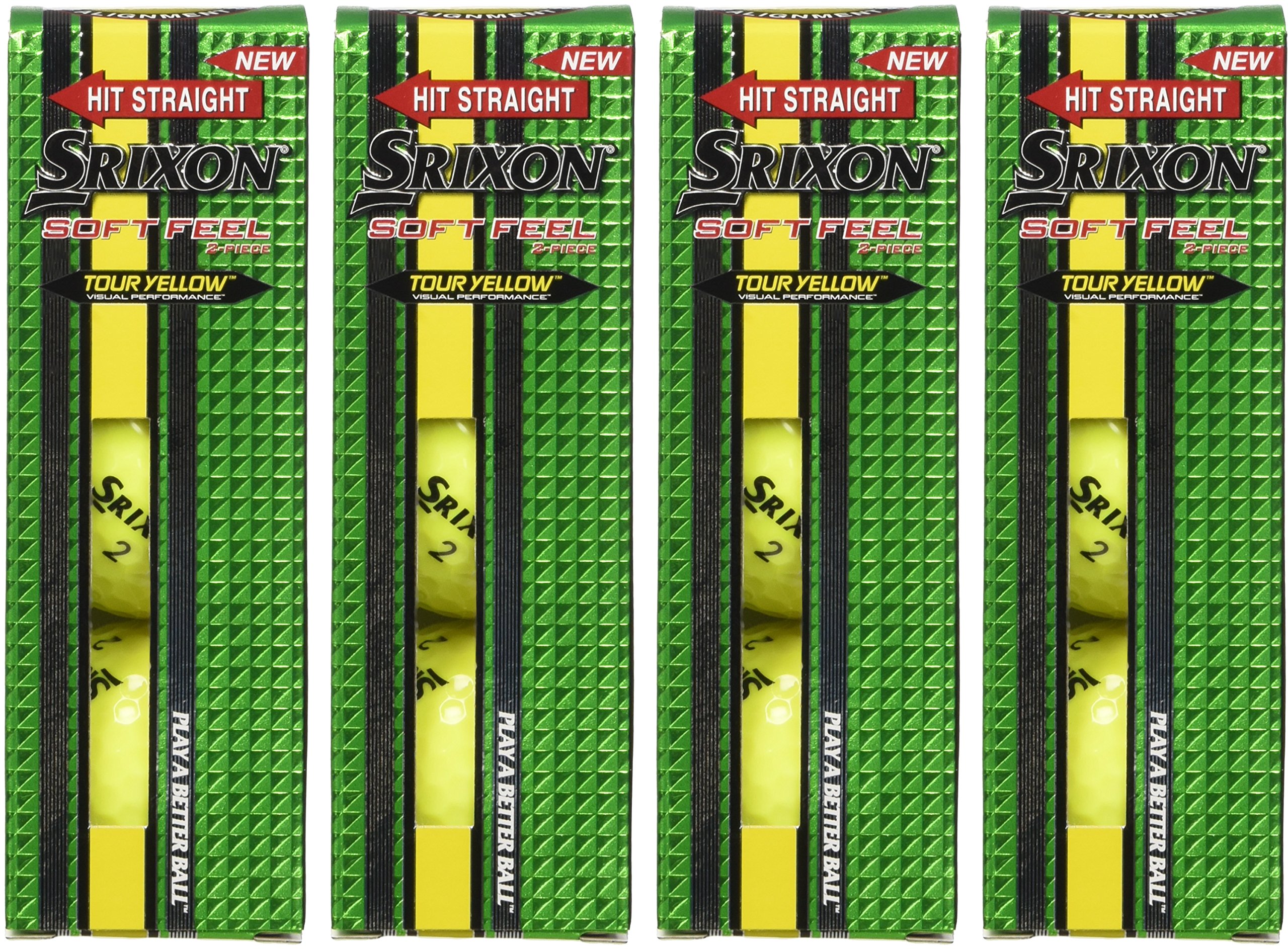 Srixon Men's Soft Feel Updated Box Golf Balls (One Dozen), Tour Yellow