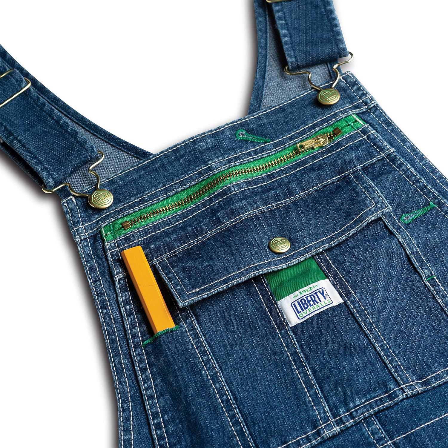 Liberty womens Washed Denim Bib Overalls: Clothing
