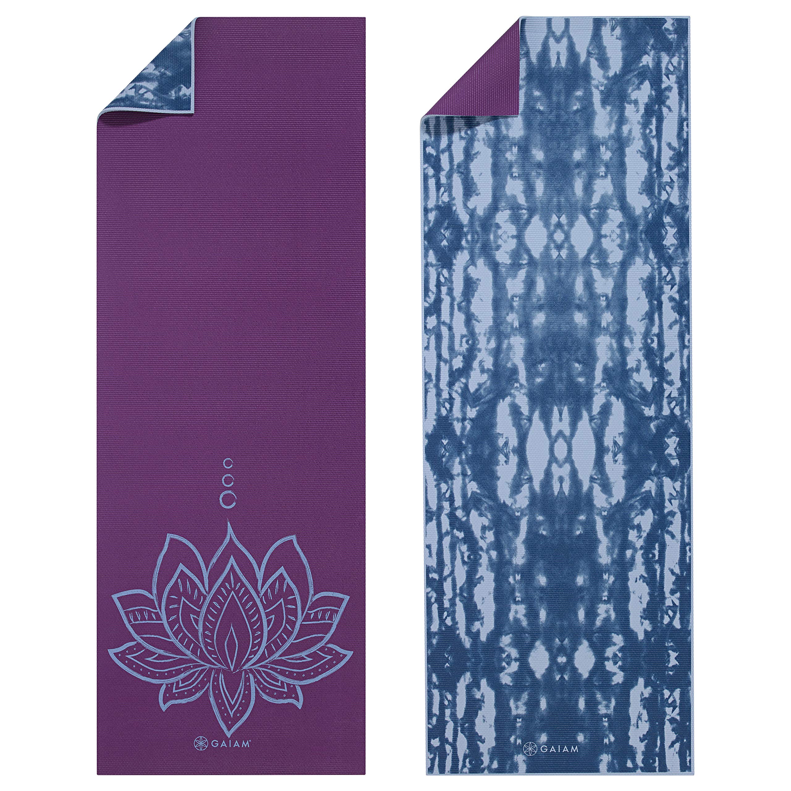 Gaiam Yoga Mat Premium 6mm Print Reversible Extra Thick Non Slip