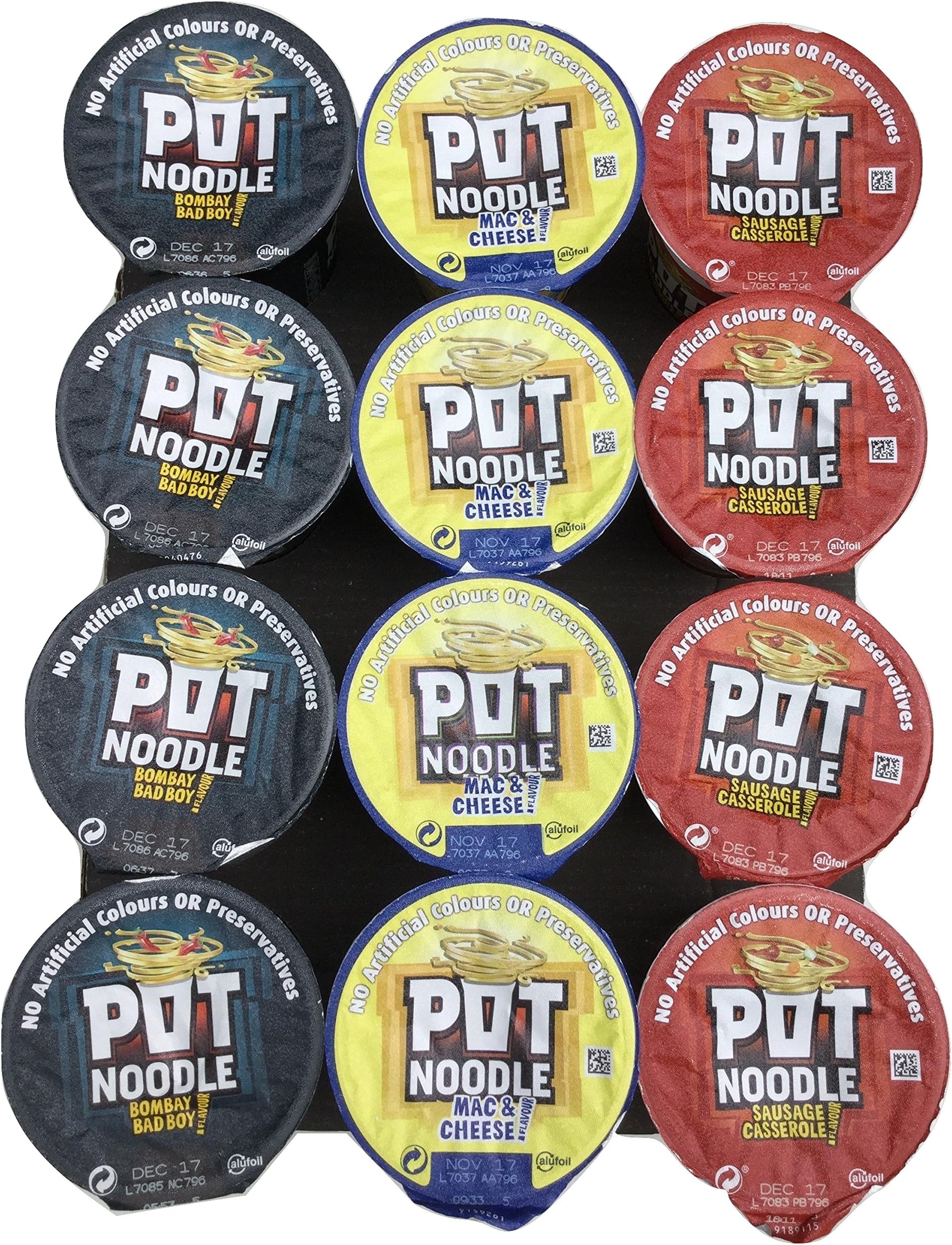 Pot Noodles Bad Boy Selection! Pack 3 Varieties 4 of each Flavour. 12 Great, Quick Snacks for On The Go meals. New Flavours!