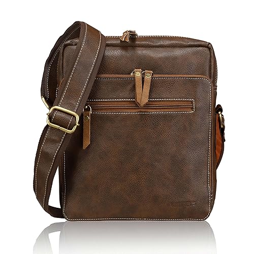 Laurels Gatsby Fine Quality Brown Color Unisex Messenger Bag (LMG-Gt-060606)