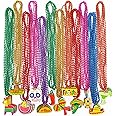 Cinco de Mayo Party Favors, 12PCS Fiesta Necklace Bead Favors, Mexican Metallic 12 Kinds of Cinco de Mayo Necklace Decorations, Fiesta Cactus Maracas Accessories for Mexican Carnival Party Supplies