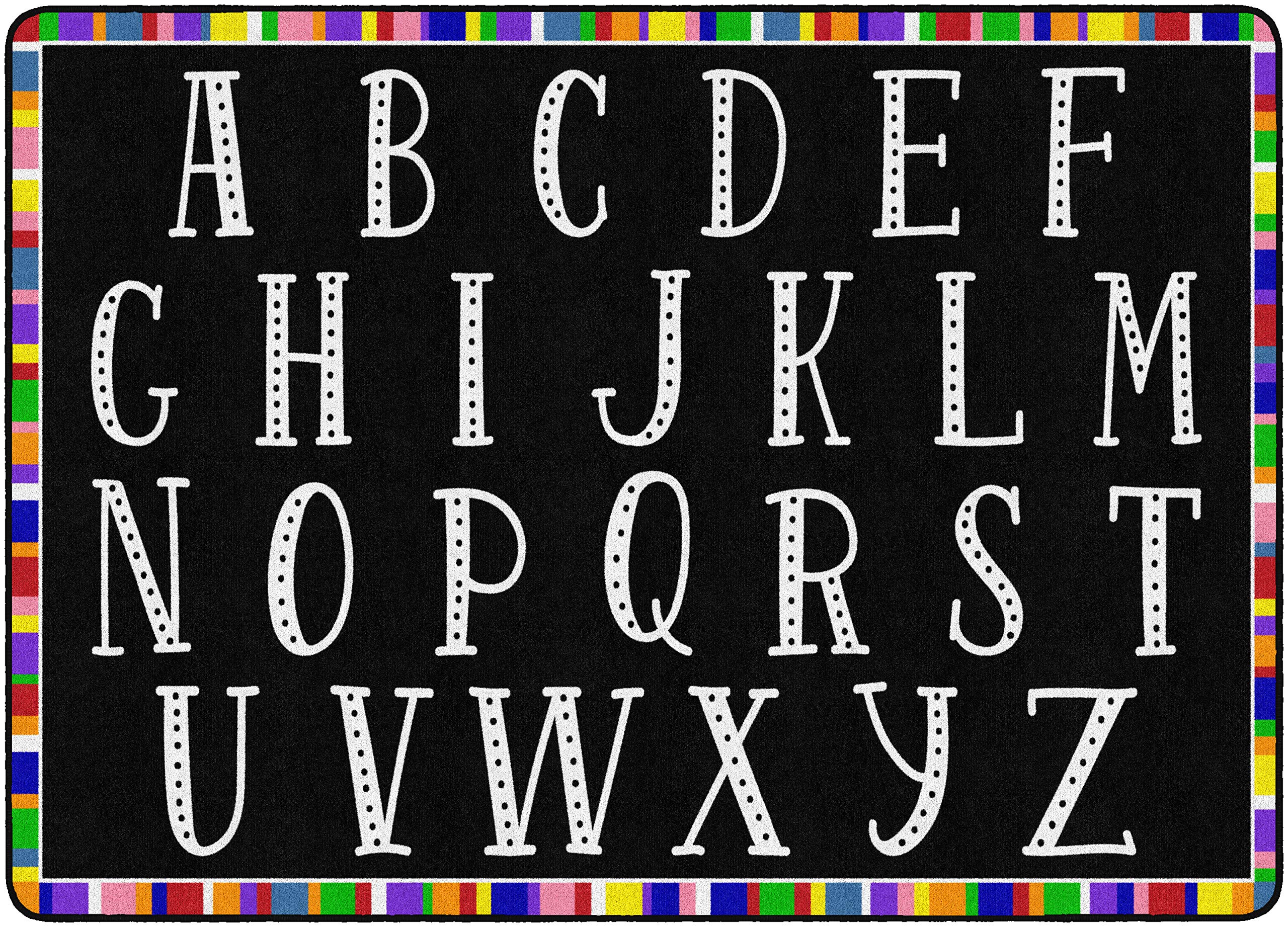 Photo 1 of ** NEW**Flagship Carpets Colorful Abc's Multicolor Border Area Rug for Childrens Classroom, at Home Education or Kids Play Room, 6' x 8'4", Rectangle