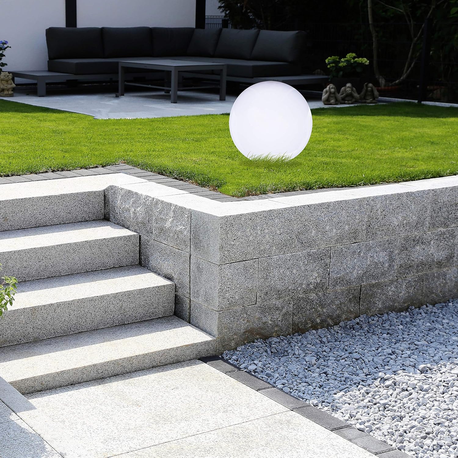 led solar kugel leuchte kunststoff 30 cm 4 led garten lampe amazon de beleuchtung