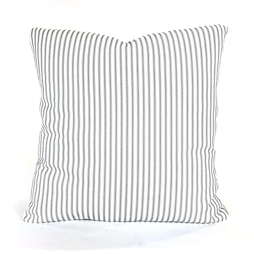 Amazon Com Farmhouse Navy Blue White Ticking Stripe Pillow Cover