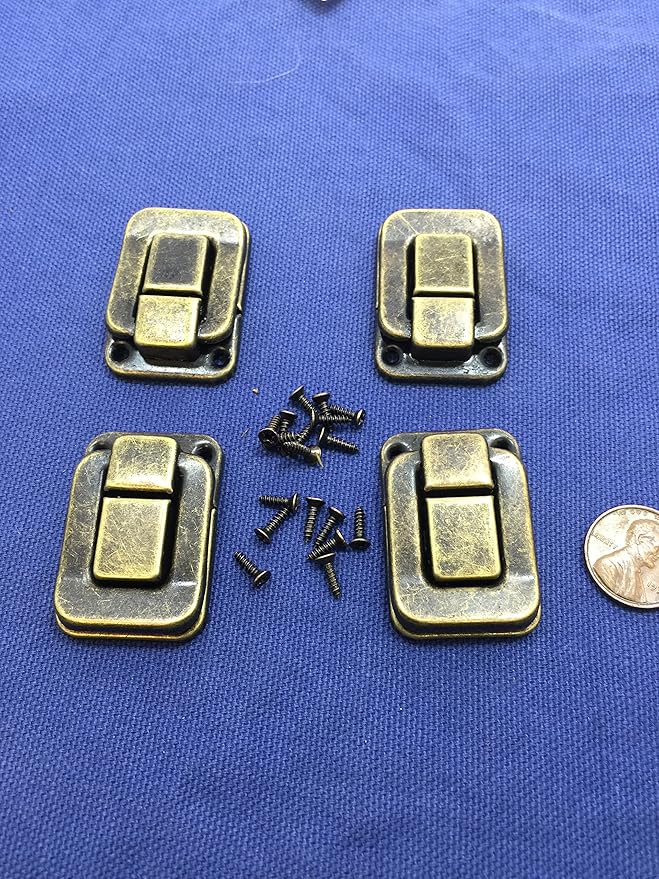 4 Pieces Vintage Style Small Box Hardware Lock Latch Box Latches Box