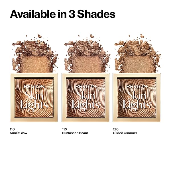 REVLON SKINLIGHTS PRISMATIC POWDER BRONZER, TRANSLUCENT-TO-BUILDABLE COVERAGE, 110 SUNLIT GLOW, 0.31 OZ (PACK OF 1)