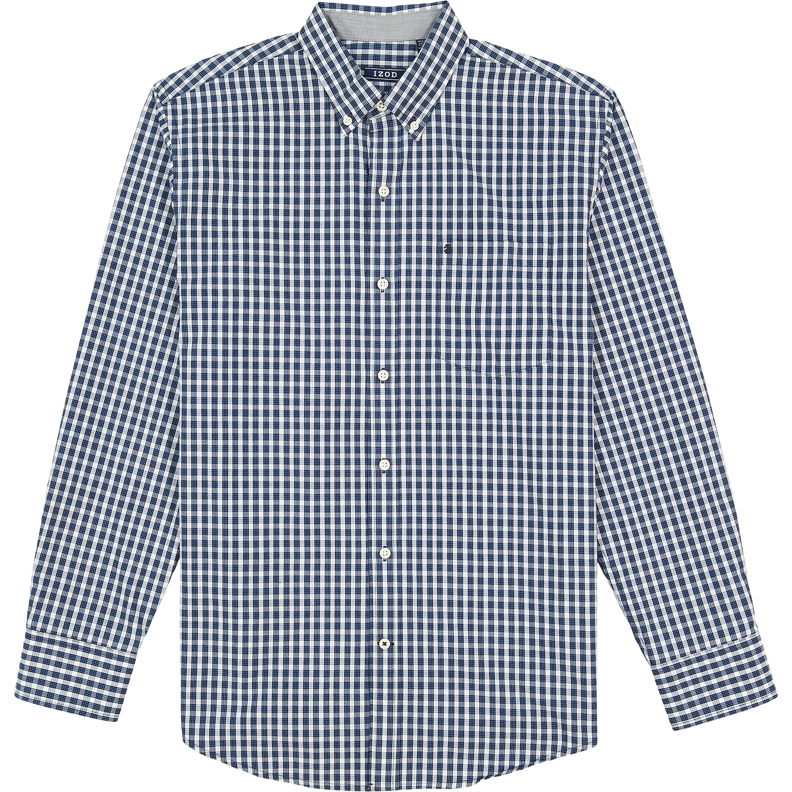Camicia Uomo Izod Advantage Performance A Quadri: Cotone Elasticizzato, Manica Lunga, Lavabile In Lavatrice